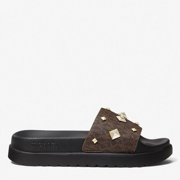 MICHAEL MICHAEL KORS Tyra Studded Logo Slide - Picture 3 of 6
